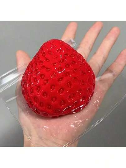 逼真的草莓挤压玩具、减压模型、DIY 食物游戏、水果道具、蛋糕装饰、生日、派对礼物