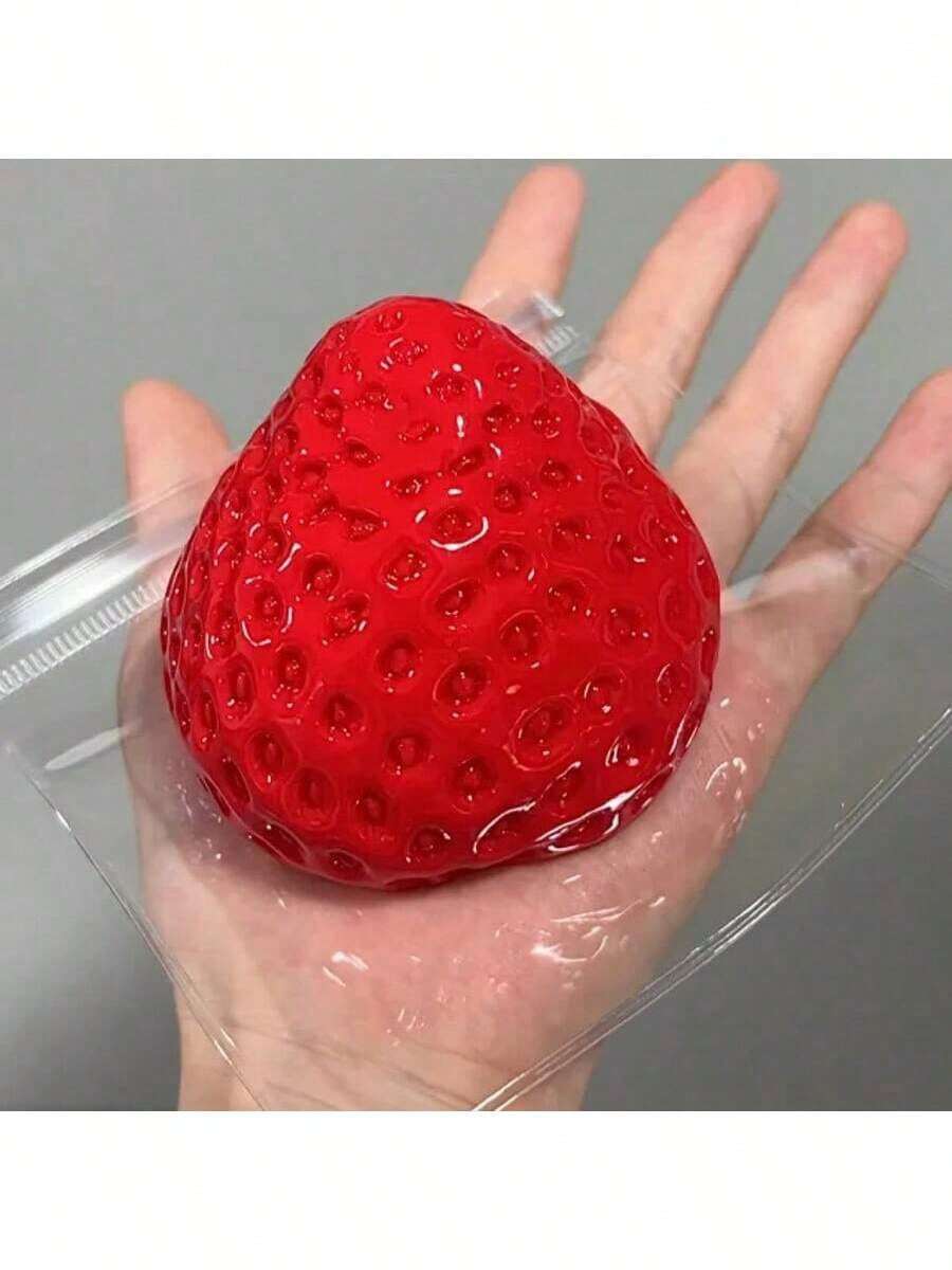 逼真的草莓挤压玩具、减压模型、DIY 食物游戏、水果道具、蛋糕装饰、生日、派对礼物