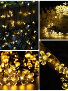 Solar Cherry Blossom String Lights – Waterproof Outdoor LED Fairy Lights For Garden, Patio, Lawn, Pathway & Tree Decor,