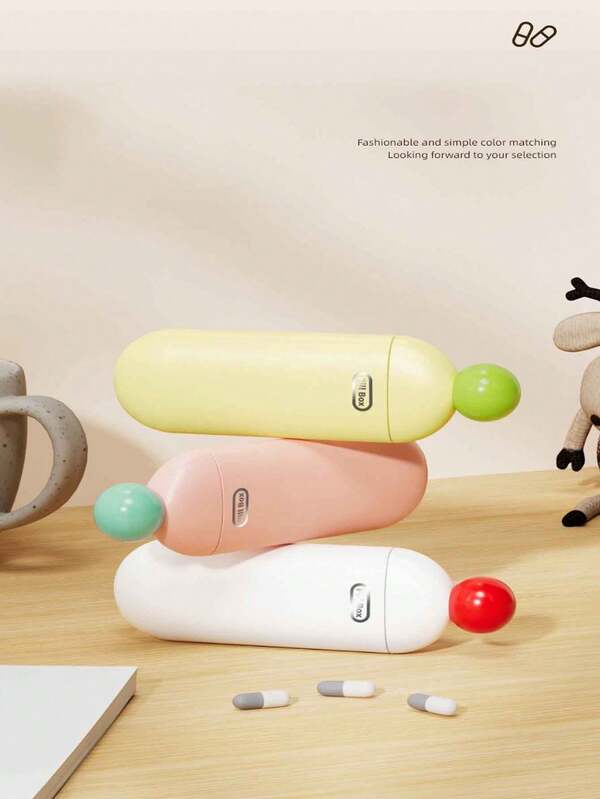 1pc Color Portable Mini Pill Box - Moisture-Proof, Portable And Simple Mini Pill Box For Three Trips A Day, Suitable For Morning/Afternoon Pills, Compact And Easy To Carry
