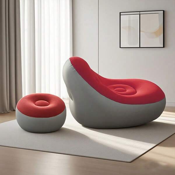 Two Piece Inflatable Sofa Set, Thick PVC Sofa, Portable Inflatable Sofa, Suitable For Camping, Beach Parties, Dormitory Living Rooms