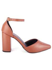 Women's Pumps, Medium Block Heel, 9cm Thick, Modern, Comfortable - 駝色 - 查看 3