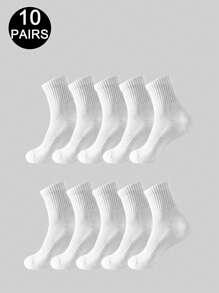 5 Pairs/10 Pairs/20 Pairs Of Children's Casual Socks, Medium Long Socks, White Socks, Winter Socks, Black Socks,Sports, Suitable For Ages 10-16