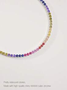 1 قطعة الحد الأدنى دائرة رقيقة صغيرة و 0.1 قيراط سوار سلسلة الماس التنس للنساء، 925 الفضة الاسترليني