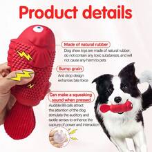 لعبة مضغ للكلاب على شكل سمكة الكلاون الحمراء لا تقهر - مطاط طبيعي متين، مناسبة للقضّاغين العنيفين، صوت تفاعلي لجذب الانتباه، رائعة للكلاب من الأحجام المتوسطة إلى الكبيرة، لعبة مضغ للقضّاغين العنيفين