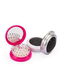 Soft Folding Mirror Purse Brush - Rosa Fucsia - Ver 1