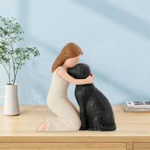 Add A Touch Of  To Your Home With Our Angel And Dog Sculpture Figurines - Available In Black Or Yellow, Size M