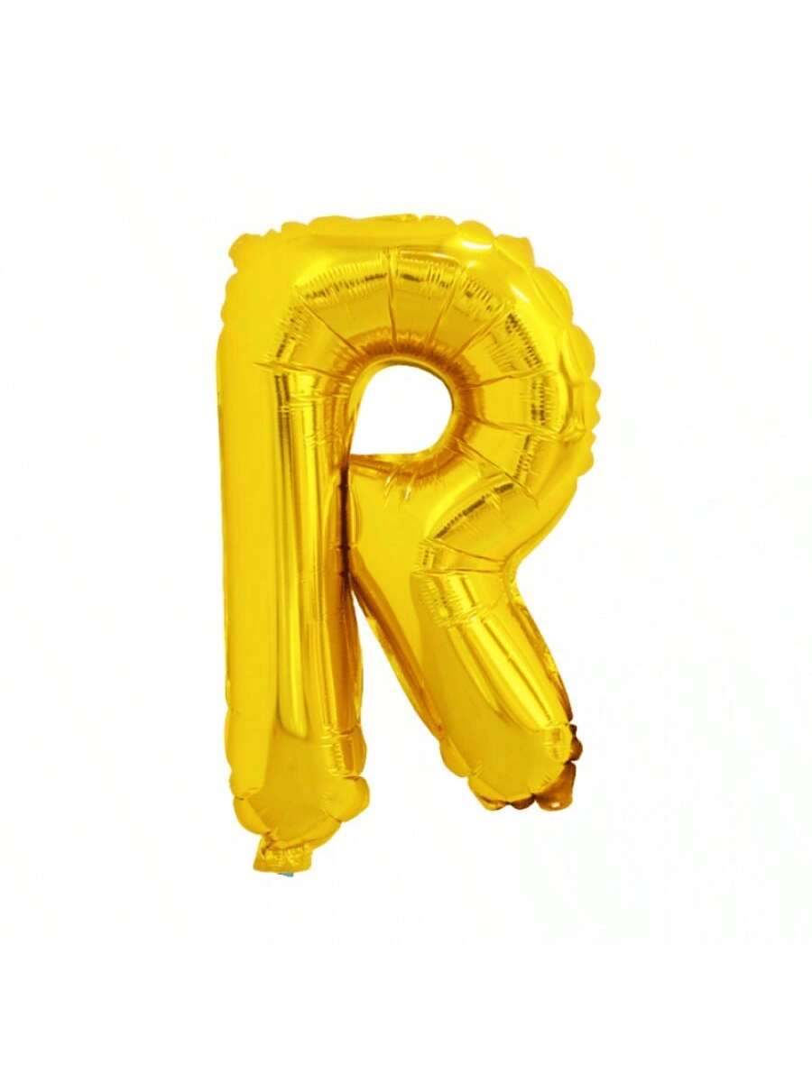 Letra R dorada de 32 pulgadas