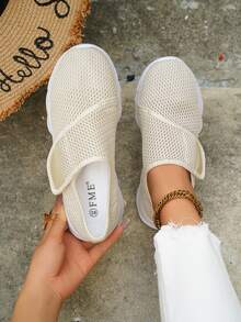 Women's Orthopedic Comfort Slip-On Sneakers - Arch Support With Skin-Friendly Foam, Breathable Knitted Fabric, All-Day Lightweight Walking Shoes, Non-Slip PVC Sole - Suitable For Nurses, Teachers, Standers And Runners, Orthopedic Shoes, Exquisite Pressure Relief Design, Beautiful Embroidery, Soft And Shockproof, Suitable For Long-Term Standing, Comfortable And Lightweight Women's Walking Sneakers, Women's Sports Casual Shoes - Apricot - View 7