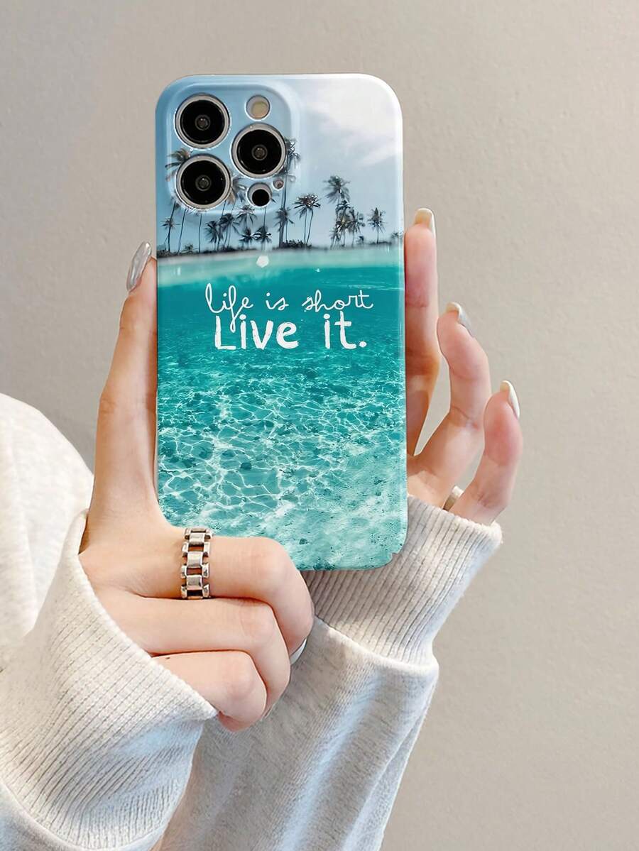 Beach Premium Film Phone Case, Anti Fall And Shockproof, Birthday Or Festival Gift For Men And Women For IPhone 16 15 14 13 12 11 XS XR X 7 8 Plus Pro Max SE - 白色 - 查看 1