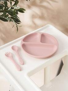 3PCS Personalized Customization Name Pattern Baby Food Storage Portable Fork Spoon Print On Demand Silicone Baby Dishes Custom Suction Dining Plate,Chic Autumn,Kids,Customized Kids Tableware - Multicolor - View 17