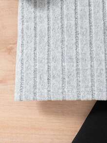 2pcs Girls Casual Embroidered Cartoon Hooded Long Sleeve Knit Top And Pants Set, Spring/Autumn - Light Grey - View 6