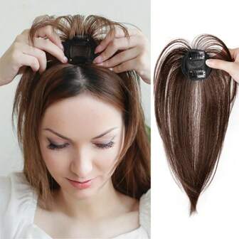 Elegant 3D Super Thin Synthetic Hairpiece, With Bangs, Natural Look, Clip-In Bangs, For Daily Wear, Party