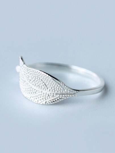 1 Bague en argent sterling 925 simple, en forme de feuille, réglable, bijou en argent, bijou pour femme, cadeau d'anniversaire