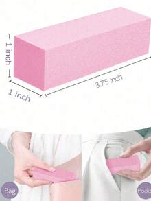 20/10/5/2 件装指甲抛光海绵砂纸锉 80/120目 三面指甲锉 美甲工具（紫色和黑色） - 粉色 - 查看 9