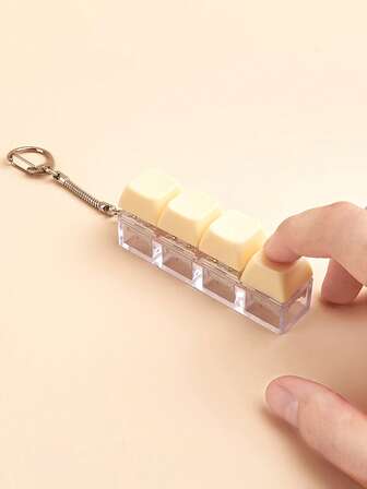 1PC Simple Colorful Keyboard Fidget Toy 4 Keys Keyboard Cube Relief Pressure Relief Keychains, Car Keychain, Bag Pendant, Keychain Accessories, Keyboard Key Design, Adult Finger Keychain, Finger Press Keyring, Calming Keychain, Focus And Relaxation Unzip Keychain Birthday Gifts Party Gifts Holiday Gifts. Bag Lanyards With Id Holder Car Accessories Bag Charms Christmas Car Teacher Friend Sister Gift Ideas