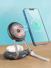 15W 三合一快速无线充电器，快速充电双无线充电板 - 充电板兼容 、S-Amsung、Apple A-Irpods 等，适用于 14/13/12/Pro/Max 系列、I-Watch、A-IrPods 3/2/Pro I-Watch Ultra8/7/6/5 Galaxy S23/S22/S21/S50 NOTE 20 Note10 Note9 Ultra S10 S9 S8 Oneplus 10/9/8 Pixel 6/5/4/3 Proxl/50/V40/35 Apple 耳机无线充电器