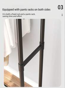 单杆衣架，双杆衣架，带储物架、挂钩和轮子，用于悬挂衣服和包包的金属衣架，多用途衣柜整理器，适用于壁橱收纳，衣物收纳