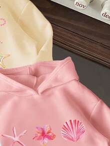 3件套幼儿花卉图案保暖连帽卫衣 - 彩色 - 查看 4