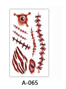 8/6/3/1 pieza Pegatinas de tatuaje temporal para efectos de cicatriz y herida de Halloween, diseño de modelo de broma, adecuado para cara, cuello, manos, brazos y arte corporal (Halloween)