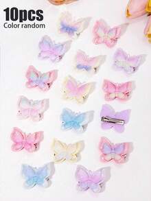 Juego de 10/845 piezas de pinzas para el cabello con motivos florales rosas, pinzas para el cabello con mariposas ombré brillantes, pinzas con lazo, scrunchies y lazos desechables para el cabello - Accesorios perfectos para outfits diarios, de fiesta o de viaje de niñas