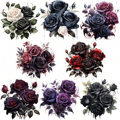 1/8 قطع من الزهور الأنيقة البوهيمية المناسبة لغرفة المعيشة، غرفة النوم، غرفة الدراسة، ديكور المنزل، ديكور الحائط المنزلي، ديكور منزلي شامل لجميع الفصول، هدايا عيد الهالوين والكريسماس، ديكور الغرفة، ديكور غرفة النوم، ديكور المطبخ، ملصقات الحائط