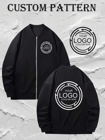 Chaqueta con capucha negra personalizada para hombres, seleccionada con forro térmico, cálida y cómoda, adecuada para primavera, otoño e invierno. Admite personalización personalizada por ambos lados: tus diseños creativos, personajes favoritos de anime/juegos, retratos de celebridades, fotos de parejas dulces, fotos de mascotas lindas o selfies personales se pueden aplicar libremente en el frente o la parte trasera (o ambos). Diseño con cremallera, práctico y de moda.