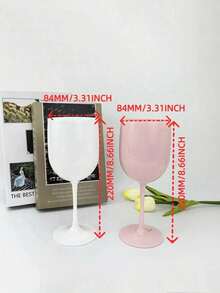 Ly nhựa có chân đế 480ml, thiết kế hai tông màu hồng và trắng, chất liệu PP, chống vỡ và bền, thích hợp cho đám cưới/tiệc tùng/dã ngoại, quà tặng ngày Valentine. - Nhiều màu - Xem 4