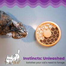 Cat Slow Feeder Bowl For Indoor Cats, Stimulating Treat Puzzle Toy, Dry Or Wet Food, 1/2 Cup Capacity, One Size, Orange,11260871 - 橘色 - 查看 7