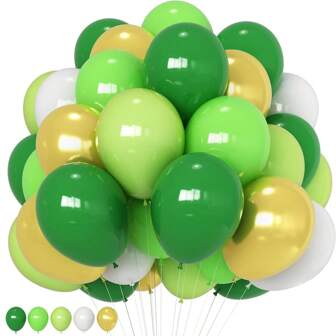 25/45/60 pièces Ballons verts et dorés de 10 pouces, convient pour une révélation de sexe, enterrement de vie de garçon/jeune fille, fête de célébration, anniversaire, remise de diplôme, anniversaire, fête de l'indépendance