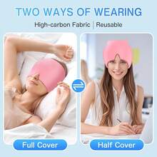 Relief Cap, Gel Cooling Eye Mask, Cooling Gel Relief , Hot/Cold Therapy, Cold Compress For Head, Headache Eyes Mask For Sinus, Puffy Eyes, Tension And Stress Relief