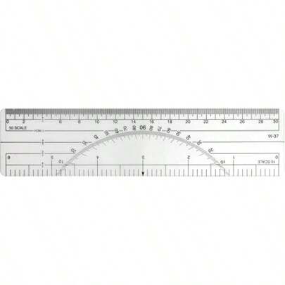 Protractor Ruler 6", 10ths, 50ths, Transparent