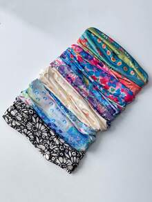 1 Peça Faixa de Cabelo Feminina Sweatband, Faixa de Cabeça Versátil e Fashion Feminina em Cores Sólidas e Estampa Floral Tie-Dye, Adequada para Penteados, Lavagem de Rosto, Proteção Solar, Cobertura do Pescoço, Elástica e Respirável, Ideal para Esportes ao Ar Livre, Corrida, Fitness, Yoga, Acessórios de Moda Casual para Cabelo
