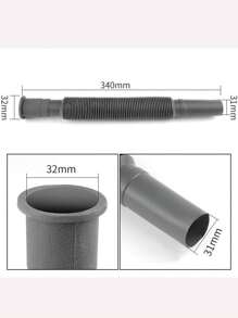 Abflussrohr unter der Spüle, Spülbeckenablauf, Waschbeckenablaufrohr, graue gummibeschichtete Kunststoffrohrverbindungen für Waschbecken