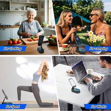 Wireless InductionAudio Bluetooth Speaker 5in1Phone Holder Emergency Rechargeable(3000mAh) With Colorful Ambient Light 300°Foldable For Tablet Phone Android Phone Holderspeaker Stereo Charging - White - View 7