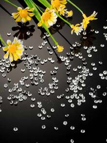 2000 颗 4 毫米透明假塑料钻石，用于花瓶填充物桌面散布，亚克力水晶钻石宝石珠用于 DIY 工艺装饰、婚礼桌散布生日装饰、情人节装饰 - 白色 - 查看 7