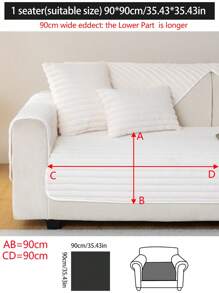 1pc Thick Rabbit Fur Sofa Cushion Cover, Modern Minimalist Anti-Slip Warm Sofa Seat Pad, Dust-Proof Washable Sofa Slipcover, Soft & Fade-Resistant, Pet-Friendly, Fits L-Shaped Sofa And 1/2/3/4 Seater Sofa, Suitable For Bedroom, Office, Living Room