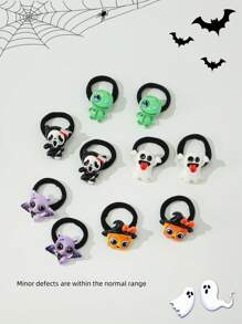 10 件装女孩卡通南瓜和骷髅万圣节派对发圈