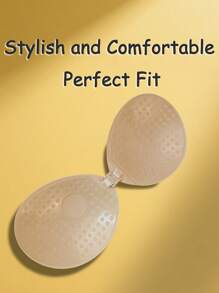 1pc Invisible Bra Sticker Reusable Front Button Strapless Bra Sticker For Women, Seamless Self-Adhesive Silicone Wedding Bra Without Back Or Shoulder Straps