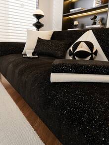 1 husă de pernă pentru canapea, pentru toate anotimpurile, modernă și minimalistă, antiderapantă pentru scaunul de canapea, rezistentă la praf și lavabilă, neagră, moale și la modă, potrivită pentru animale de companie, se potrivește canapelei în formă de L, dormitor, birou, sufragerie