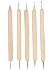 Double-Ended Point Point Pen Dot Drill Pen Nail Pen Nail Dot Flower Hook Edge Polka Dot Nail Art Special Tool - màu nâu - Xem 10
