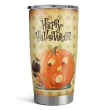 A Halloween Element Pumpkin Witch Pattern Stainless Steel Car , Easy To Carry, Large Capacity, Suitable For Travel, Car, Student Water Cup, Halloween Holiday Gifts - Multicolor - View 11