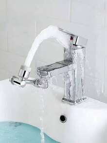 1pc 1440 ° Universal Rotary Faucet, Washbasin Mechanical Arm Faucet Extender, Anti Splash Faucet, Made Of High-Quality ABS Material, Suitable For Use In Bathrooms, Kitchens, And Toilets - Silver - View 6