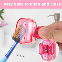 1/2/4pcs Household Toothbrush Holder, Portable Travel Toothbrush Dust Cover Storage Box, Toothbrush Head Protection Clip, Toothbrush Storage Clip, Toothbrush Protective Cover, Toothbrush Head Protective Case, For Home Daily Use And Business Travel, Outdoor Travel And Camping, Bathroom Decor, Back To School, Summer Travel Accessories, Bathroom Gadgets, Bathroom Accessories - Multicolor - View 2
