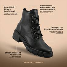 Coturno Preto Ramarim Clássico Tratorado Cadarço Original Festa Presente - Preto - Visão 4