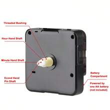 1 Stück DIY Uhr Zubehör, Quarz Uhrwerk Set mit 3 Sätzen Zeiger, für Uhrenreparatur, Ersatz, Dekoration, geeignet für Wandmontage, Geschenke, Schaftlänge 28mm Heimdekoration Raumdekoration