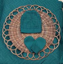 Knitted Maternity Outing Set With Luxury Baby Cardigan - Màu xanh lá cây đậm - Xem 6