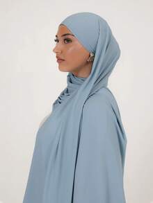 1pc Women's Simple Classic Solid Color Long Shawl Scarf, Elegant Casual Fringe Scarf, Premium Knit Fabric Viscose Jersey Hijabs Scarf, Turban Style Headscarf Suitable For Daily Life, Outings And Gatherings For Dress