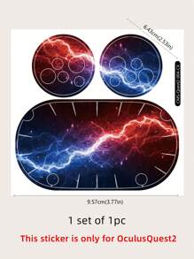 1 套适用于 Oculus Quest2 VR 耳机的科幻闪电和星空风格贴纸，自粘，防刮，适用于 VR 游戏、虚拟现实体验、设备展示、桌面装饰、VR 设备改造、创意装饰、个性化、更新