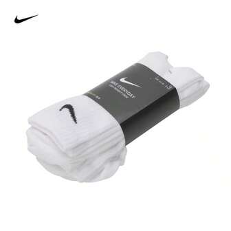 Nike 3 pares de calcetines deportivos de algodón con absorción de humedad NIKE blancos, calcetines de baloncesto unisex, calcetines deportivos casuales de entrenamiento, estilos largos y cortos SX7676-100